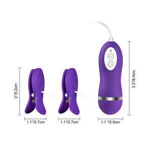 Articoli di bellezza Stimolatore femminile Giocattoli sexy Morsetti per capezzoli elettrici 10 Capezzoli di frequenza Labia Clip Vibratore Massaggio al seno Figa Prodotto erotico