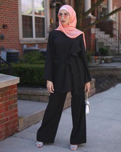 Ethnische Kleidung 2 Stück Peignoir Sets Abaya Türkisch Hijab Muslim Kleid Frauen Islamische Anzüge Grote Maten Dames Kleding Ensemble Femme