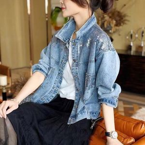 Qnpqyx Новая весенняя осенняя джинсовая куртка женщин мода мода короткая лацка