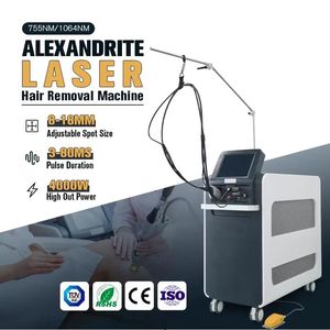 Máquina a laser de remoção de cabelo de Alexander 755nm 1064nm Equipamento de ar opcional Cooler de ar 6-20nm para veias pidores Pigmentos Remoção de pele Remoção de pele