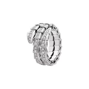 Designer S925 Anello in argento sterling per custodia per telefono da donna con pietre preziose Serpentine Rings V Regalo di proposta per donne di lusso regolabili in oro