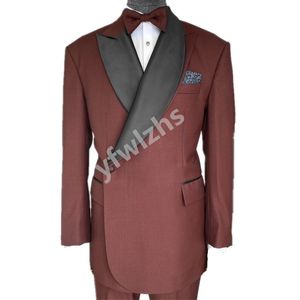 Wedding Tuxedos One Button Mens Suit Shawl Lapel Formal Business Mens Jacket Blazer Groom Tuxedo Coat Pants 2116