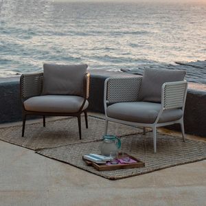Camp Furniture Nordic Outdoor Rattan Chair Sofa Open-air Villa Courtyard Balcony Soft Outfit Single Lounge Tea Table Three-piece