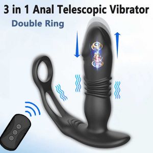 Itens de beleza Anal plug plug plug telescópico massager vibrador controle remoto buttplug pênis masculino anéis estimulador brinquedos sexy para homens bens adultos