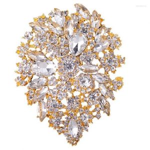 Spille Tono Fiore Spilla Spilla Trasparente Elegante Strass Cristallo Gioielli di tendenza Regalo di San Valentino da donna