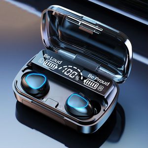 M10 TWS Ohrhörer Bluetooth-Kopfhörer Drahtlose Kopfhörer Stereo Sport Touch Control Wasserdichtes Headset mit Ladekabine mit großer Kapazität