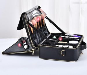 Kozmetik Çantalar Kadın Seyahat Çantası Güzellik Makyaj Bavul Makyaj Kılıfı Profesyonel Kozmetikçi 3 Seviye