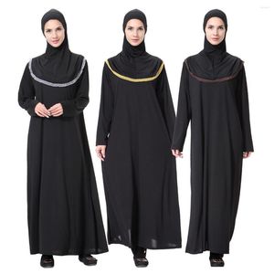 Ubranie etniczne muzułmańska Arabia na Bliskim Wschodzie Kobiet Dolnego rękawu Dubai Abaya z hidżabem islamska kobieta thobe lady modlitewna odzież
