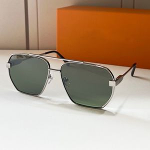 Lentes de metal prateado verde revelam óculos de sol piloto óculos de sol moda masculina óculos de sol UV400 com caixa