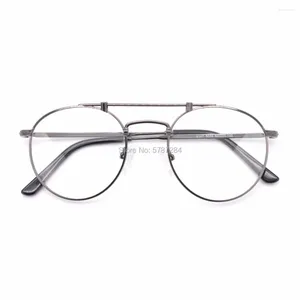Occhiali da sole Montature rotonde Occhiali da vista in metallo Donna Stilista Uomo Ottico 8147 Colore grigio 50mm 140