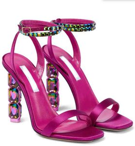 Women Women Sandal High Heel Design Design Shoes Aura Sandal 105mm Creators Lab Synlised Satin مع صندوق