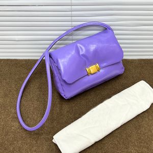 Fioletowa poduszka worka pod pachą miękki designerka chmurka klapa torby na ramię