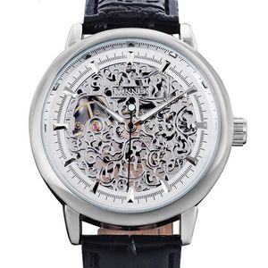 2021 Winner Skeleton Mechanical Watches Men Brand Luxury Leather Strap Watch Relogio Masculino Men Fashion Style Clock Hour Male281L