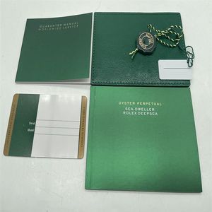 Top Watch Box Original Correct Matching Green Booklet Papers Security Card for Rolex Boxes Booklets Watches Print Custom Card287R