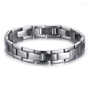 Pulseiras de link pulseira masculina aço inoxidável prata cor pai namorado presente de aniversário