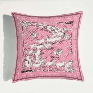 Pillow High Quality Throw Home Ofiice El Decor Women Almofada Cover Pink Romantic Gift Love Horse Velvet Pillowcase