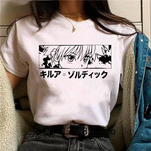 Herrar t shirts tshirt män kawaii x killua zoldyck rolig tecknad söt anime t-shirt unisex woman tshirts o-ring