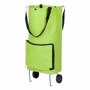 Storage Bags Grocery With Wheels Bag 2 In 1 Cart Waterproof Trolley Zipper Utility