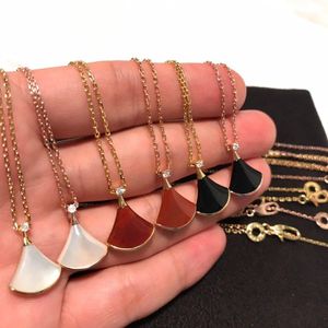 Designer necklaces Small Skirt Necklace Female White Fritillary Pendant Ladies Clavicle Chain High-Quality Titanium Steel Fashion Jewelry Valentine's Day Gift