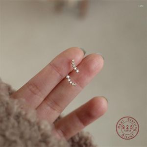 Orecchini a bottone HI MAN 925 Sterling Silver Gradient Wheat Zircon Women Charm Gioielli versatili per tutti i giorni