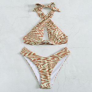 Moda damska Seksowna dwupoziomowa dzielona strój kąpielowy Damskie ubrania Regulowane ukryte guziki Hollow Show Shorts Bikini garnitury prezenty