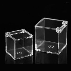 Confezioni regalo 12 pezzi Scatole per caramelle in acrilico Bomboniere trasparenti con coperchio Mini cubo quadrato per esposizione di gioielli