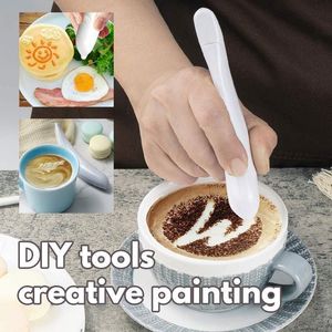 Coffee Stencils Electrical Latte Art Pen for Coffee Cake Spice Pen Decoration Carving Baking Pastry Tools Kitchen tools RRC607