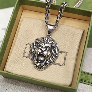 Modemärke Mens Pendant Necklace With Lion Head Luxurys Mens Womens smycken Halsband Premiumdesigner smycken 2022