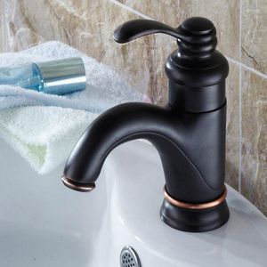 Badrumsvaskkranar Olja gnuggas brons Enkel spakhandtag Vessel Basin kran Mixer TAPS AHG022