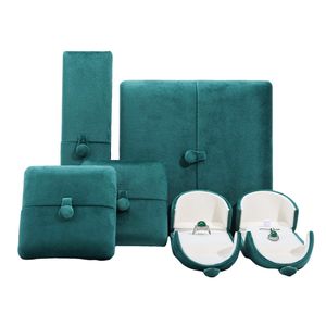 Double Open Jewelry Box Portable Travel Jewelry Organizer Velvet Ring Bracelet Necklace Earrings Packaging Boxes Gift Cases
