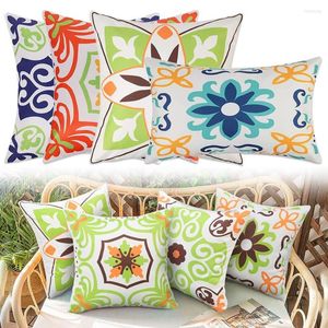 Pillow Outdoor Pillowcase Waterproof Throw Covers For Patio Furniture Decorative Boho Floral Printed Tent Couch Garden