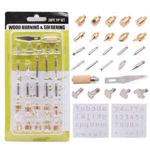 28 piece pyrograph pen set tip carving temperature regulating soldering iron machine tool welding