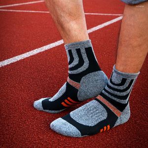 Herrensocken Winter Laufen Verdickt Thermo Trekking Atmungsaktiv Feuchtigkeitstransport Kissen Baumwolle Outdoor Herren Sport Reisen Wandern