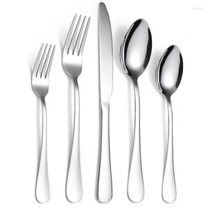 Dinnerware Sets Kitchen Tableware Knife Fork Spoon Stainless Steel Set Western Home El Steak Restaurant Utensils