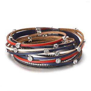 Bracelets de charme allyes retro críticas contas para homens homens boêmios de longa cadeia de longa camada de mixagem de cor de couro para pulverização jóias de pulseira de couro