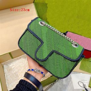 Fashion diagonal shoulder bag designer double letter trend pattern chain bags women's temperament handbag high quality210c