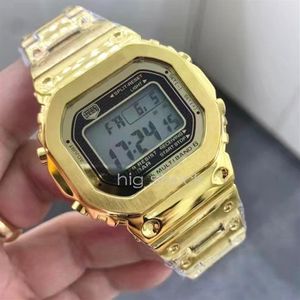 Metal Malzeme Su Geçirmez Erkekler Kol saati Holwatch Sport Çift Ekran GMT Dijital LED Reloj hombre Ordu Askeri Saati Re289r