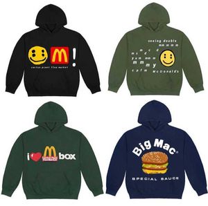 Mens Hoodie Cpfm Pullover Sweatshirt Cpfm Tris Scott Mcdonalds Co Branded 22fw New Caring Smiling Face Foam Printed Hoodie