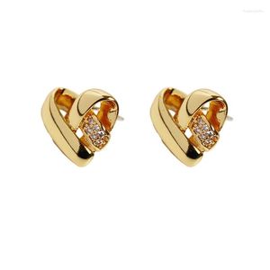 Серьги для герметиков Shinny Golden Heart Gearring для женщин S925 Silver Pin