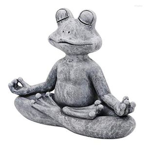 カエル彫像の瞑想Zen Yoga Yoga Poly Resin Office Yard Decoration Ornameを瞑想する庭の装飾