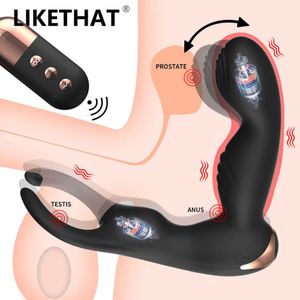 Skönhetsartiklar vrid prostata massager anal vibrator manliga vibratorer ansluter sexiga leksaker för män trådlös fjärrkontroll vuxen vuxen