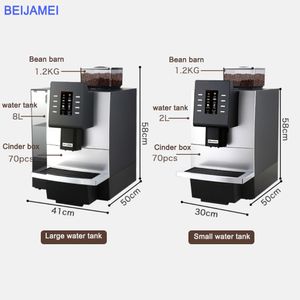BEIJAMEI Coffee Machine Cafetera Full Automatic Cappuccino Hot Water Steam Temperature Display