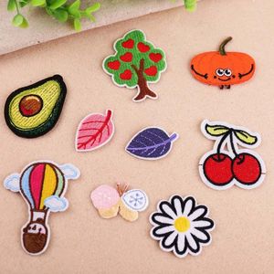 Gift Wrap 9pcs/Pack Cherry Leaves Pumpkin Embroidery Patch Sticker For DIY T-Shirt Clothing Bags Decoration Repairing Adhesive Label