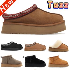 Australien Tazz Slippers damplattform Slipper damskor vinter Snow Boots Ultra Mini boot ankelstövlar Tasman Mocka Shearling slides