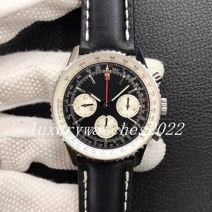 Luxus Herrenuhren 43mm Chronograph V2 Version Automatik 7750 Eta Uhr Herren Datum Sport Valjoux JF Leder Saphir Fabrik Saphirglas Armbanduhren