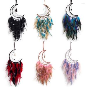 Figurine decorative Dream Catchers gem a sospensione di luna per la luna fatti fatti a mano per pareti artigianali decorazioni per la casa cacca catmeser