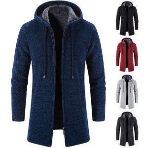 Herrtröja tröja mode chenille jacka rockar full zip fleece sherpa fodrad varm höst vinter bomull tjock lös överrock