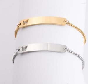 Link Armbänder 10 stücke Streifen Bar Hohl Herz Schmetterling Spiegel Polnischen Edelstahl Für frauen Mode Schmuck Geschenke