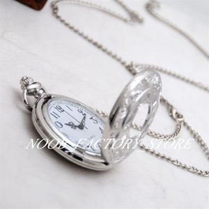 Nuovo stile movimento al quarzo grande collana romana in acciaio bianco gioielli retrò orologio da taschino con catena maglione orologio da taschino intero236C