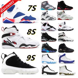 TOP 2022 Hochwertige University Blue 7 7s Herren-Basketballschuhe 8 8s Bordeaux Hare Electric Green DMP Cactus 9 9s Herren-Sneaker